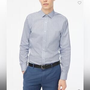 J.Crew Slim performance dress shirt White Gulf Blue